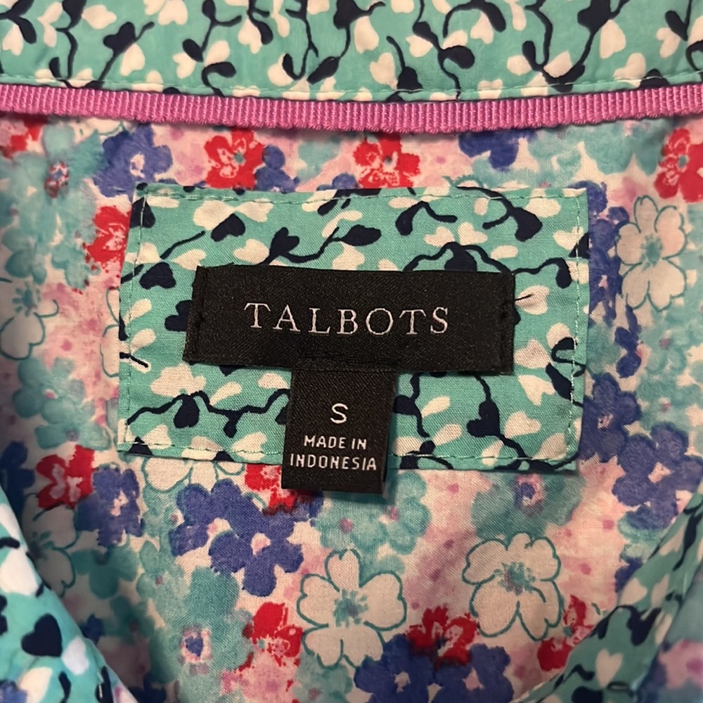 Talbots Floral Button Front Shirt - Picture 4 of 7